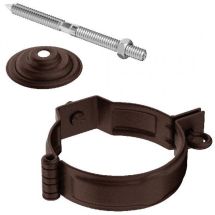 Декоративный хомут для труб Aquasystem с комплектом креплений, RAL 8017 Коричневый матовый 150/100