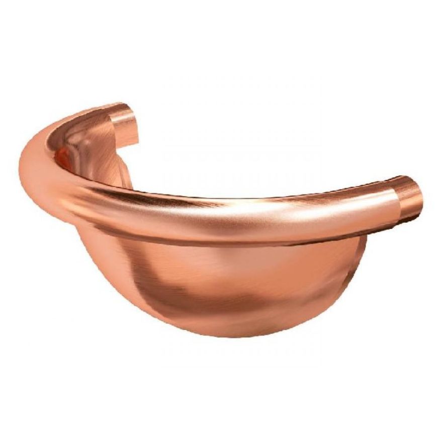 Полукруглая заглушка желоба Aquasystem из меди 125/90 купить в Цандрыпш