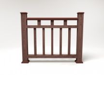 Ограждение из древесно-полимерного композита FG1 цвет шоколад