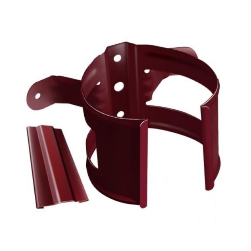 Кронштейн для трубы на деревянную основу, Grand Line, цвет Вишневый (RAL 3005) купить в Цандрыпш