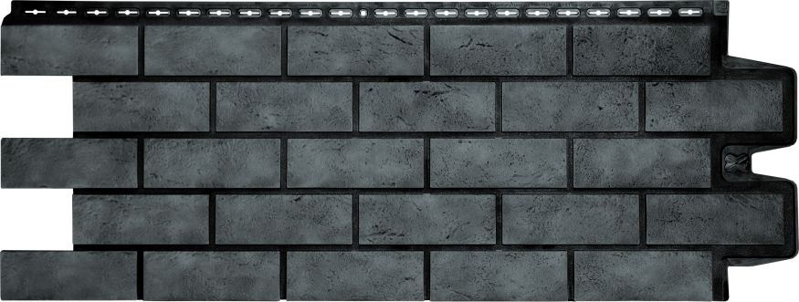 Фасадная панель Grand Line, Состаренный кирпич Design Plus, Антрацит с черным швом купить в Цандрыпш