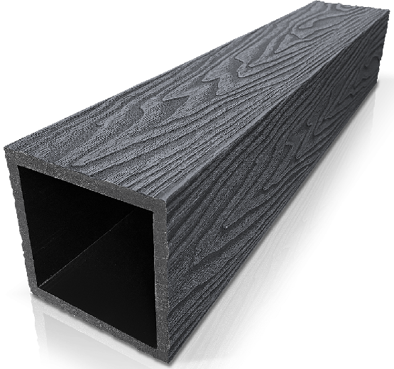 Столб ДПК 3D GardenParkett с текстурой дерева в цвете Графит купить в Цандрыпш