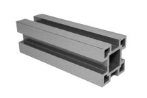 Столб ДПК с пазами АЙ-ТЕХПЛАСТ серого цвета