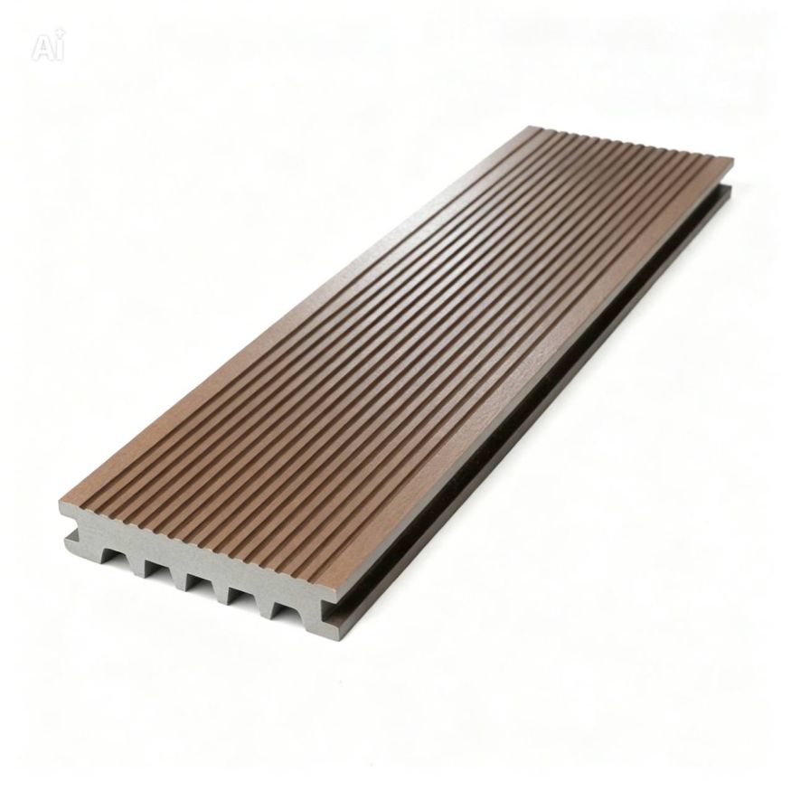 Террасная доска Экодекинг Базик полнотелая, Шоколад купить в Цандрыпш