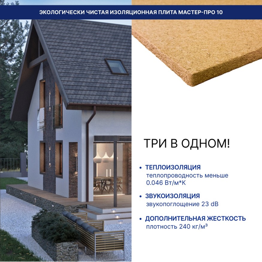 Изоляция хвойная Мастер 10 мм ПРО 1200х600х10 мм (7,2 м²) купить в Цандрыпш