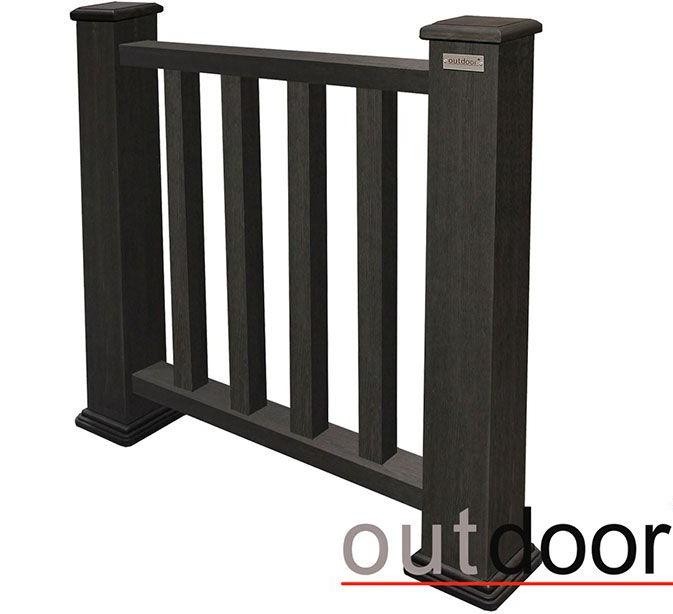 Ограждение из ДПК Outdoor Classic 3D STORM черного цвета купить в Цандрыпш