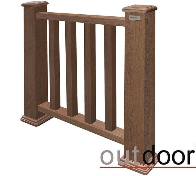 Ограждение из ДПК Outdoor Classic 3D STORM в коричневом миксе. купить в Цандрыпш