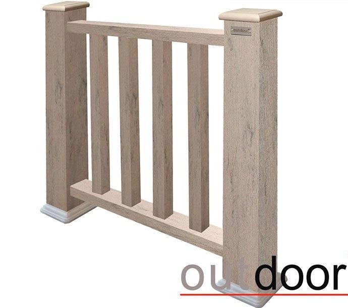 Ограждение из ДПК Outdoor Классик 3D STORM в сером миксе купить в Цандрыпш