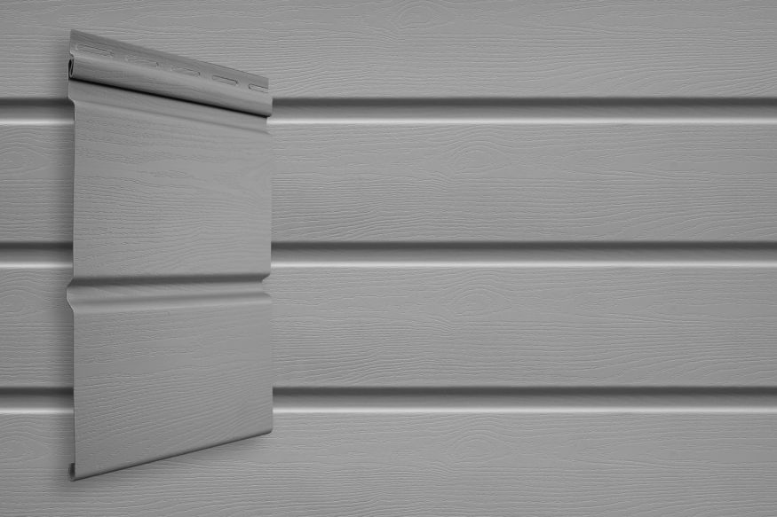 Виниловый сайдинг Grand Line Двойной брус Серый купить в Цандрыпш