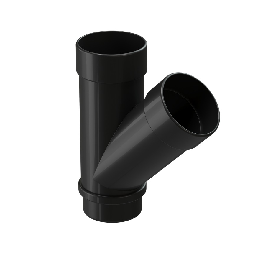 Тройник 45˚ для водостока Docke Lux, Карбон купить в Цандрыпш