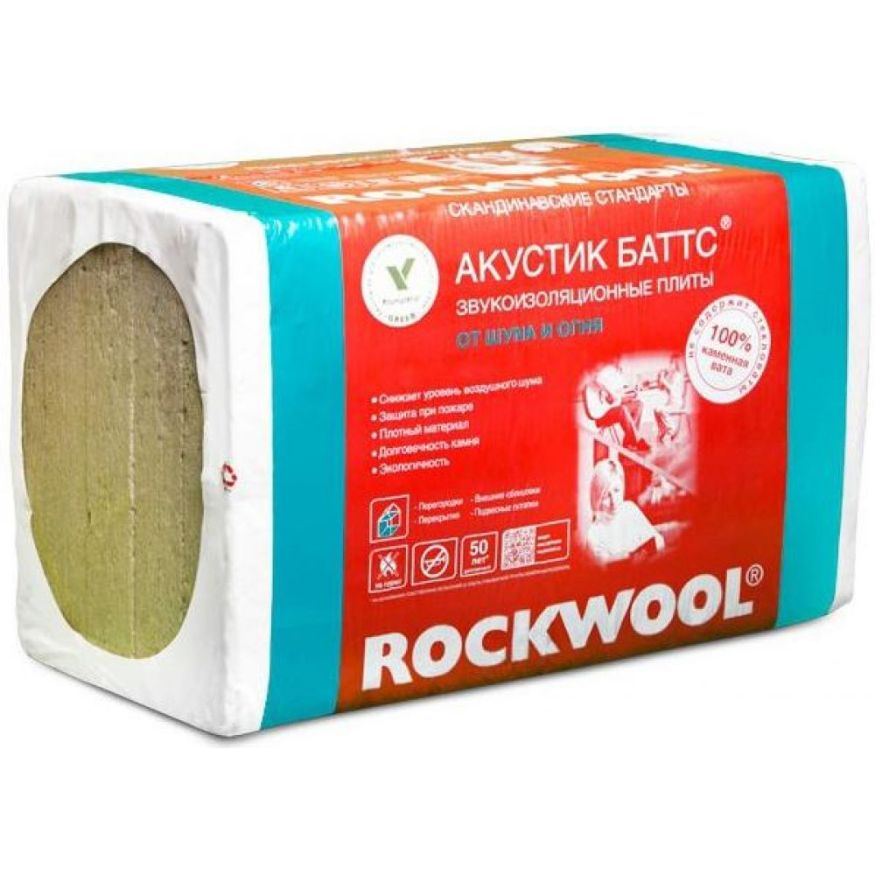 Утеплитель Акустик Баттс 50X600X1000 Rockwool купить в Цандрыпш