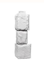 Угол Фасадного Сайдинга «Крупный Камень» Мелованный Белый