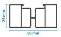 Алюминиевая несущая лага KRONEX 50x25x3000 мм