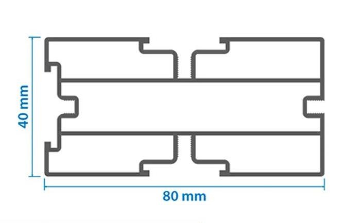 Алюминиевая лага KRONEX 80x40x3000 мм конструктивная купить в Цандрыпш