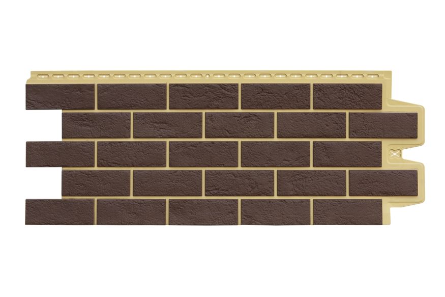 Фасадная панель Grand Line, Состаренный кирпич Design Plus, Каштан (Песочный шов) купить в Цандрыпш