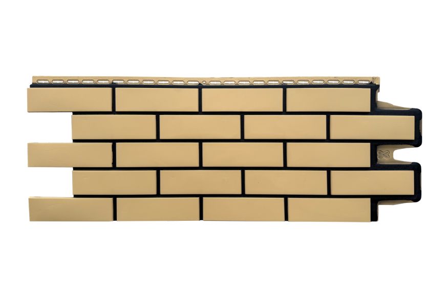 Фасадные панели Grand Line, Клинкерный кирпич Design, Песочный, шов RAL 9005  купить в Цандрыпш