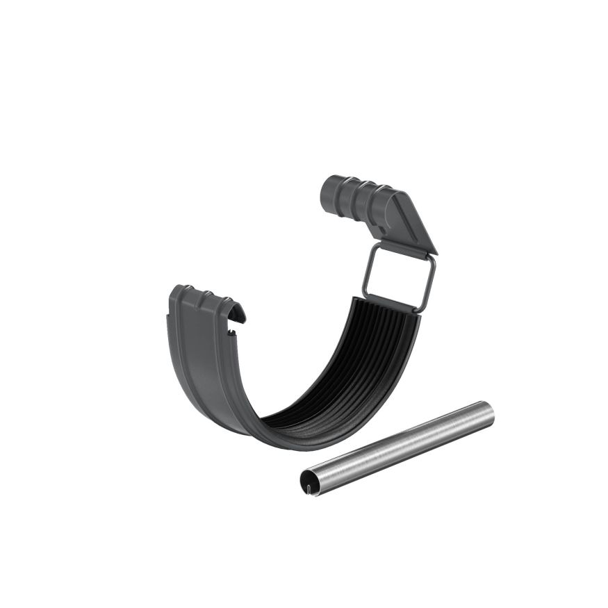 Соединитель желоба в комплекте Aquasystem, PU MATT, RAL 7024 Тёмно-серый 125/90 купить в Цандрыпш