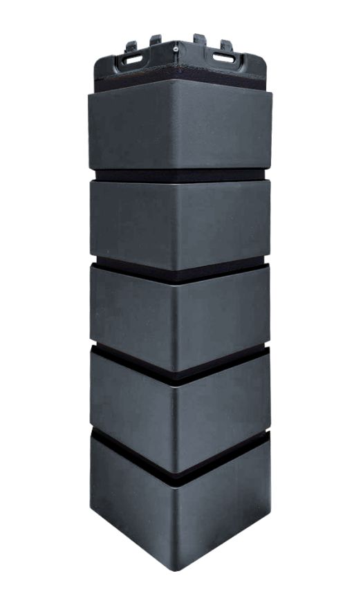Угол наружный Grand Line, Состаренный кирпич Design, Графит, шов RAL 9005 купить в Цандрыпш