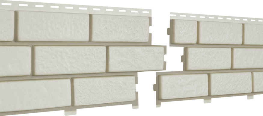 Фасадные панели Ю-Пласт, Стоун Хаус Кирпич, Белый с декорированным швом купить в Цандрыпш