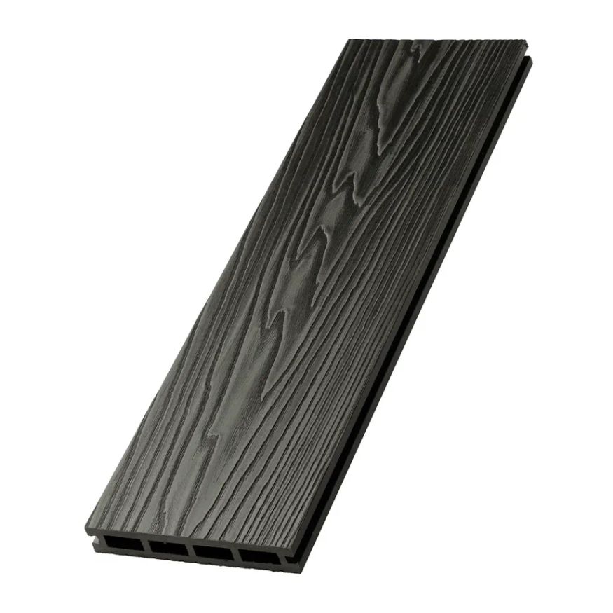 Террасная доска ДПК NanoWood New 3D тиснение + вельвет Графит купить в Цандрыпш