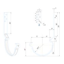 Крюк длинный усиленный модернизированный с комплектом крепления Aquasystem, PU MATT, RAL 8017 Темно Коричневый 150/100