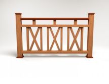 Ограждение из древесно-полимерного композита FG3 терракотового цвета.