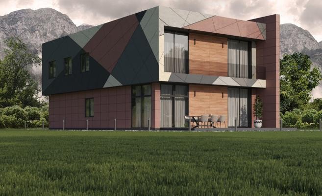 Фиброцементные панели Roofas COLOR Line Красный купить в Цандрыпш
