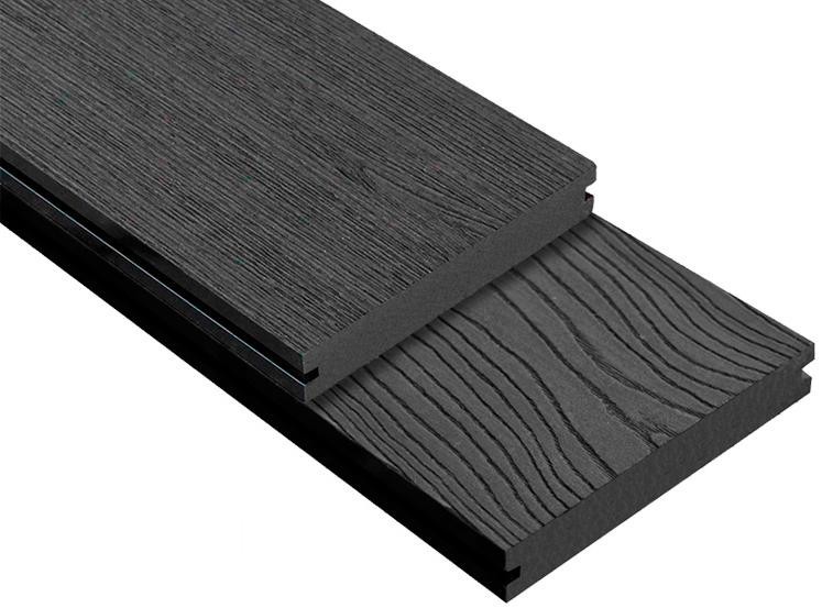Террасная доска DPK Outdoor 3D полнотелая STORM/OCEAN BLACK черного цвета купить в Цандрыпш