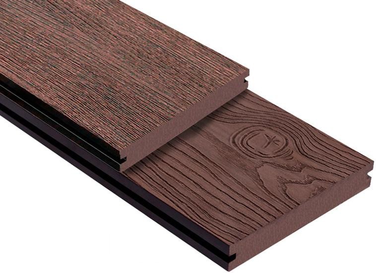 Террасная доска ДПК Outdoor 3D сплошная STORM/OCEAN BROWN коричневая смешанная купить в Цандрыпш